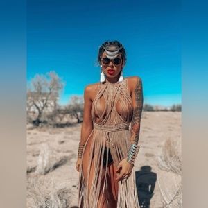 GypsyTale Boho Acrylic Macrame Fringe Dress